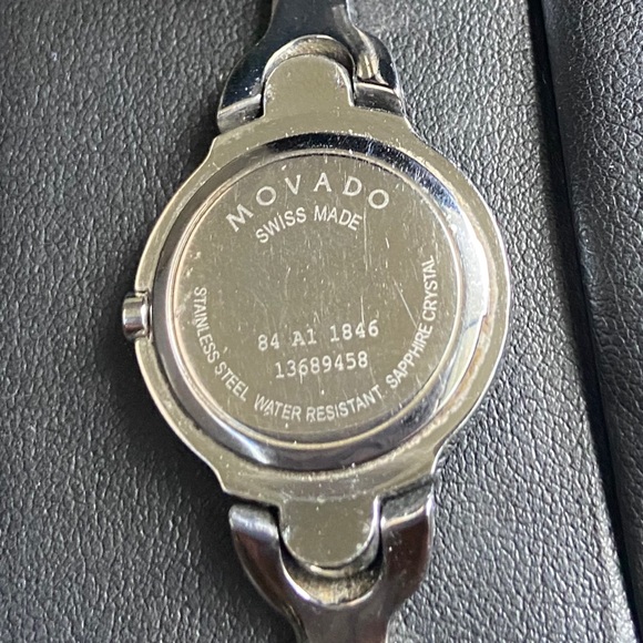 HP🎉MOVADO Stainless Steel Black Face Bangle Watch ⚡️Flash Sale⚡️ - Picture 6 of 16